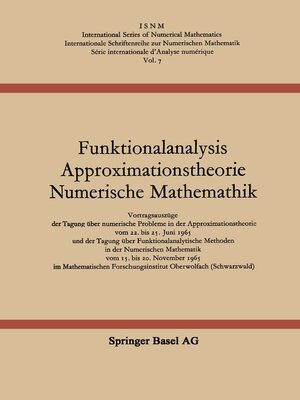 cover image of Funktionalanalysis Approximationstheorie Numerische Mathematik
